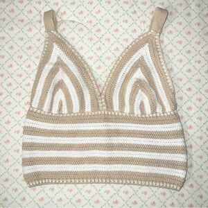 Willow & Wind brown and white Striped Knit top